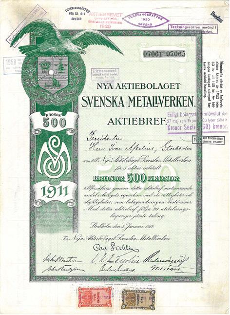 4771 Svenska Kullager Fabriken, AB, 1 000 kr, 1918, Göteborg, GA.
