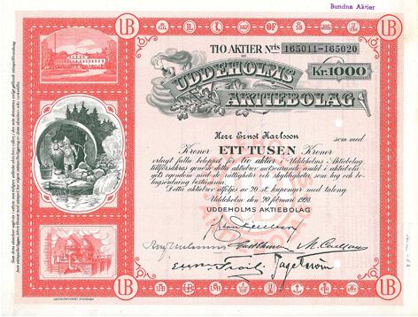 vf 700 Nr 29 Uddeholms AB, 1 000 kr, 1928, Uddeholm, GA.
