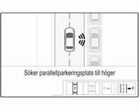 Välj en parallell eller vinkelrät parkeringsplats i förarinformationscentralen genom att trycka länge på knappen (.