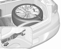 Förvara ett skadat, fullstort hjul i lastutrymmet på 5-dörrars kombikupé Reservhjulsutrymmet är inte utformat för andra däckstorlekar än reservhjulets.