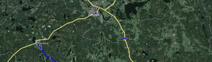 Vald mätsträcka Den väg som valts är ett avsnitt av väg 256 mellan Sala och