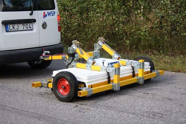 Laserskanning Stereobilder Fältavvägning Inhämtning av data från Trafikverkets PMS Data från närmaste tjälgränsmätare Mätsystemet GeoTracker möjliggör samtidig datainsamling av positionsbestämda
