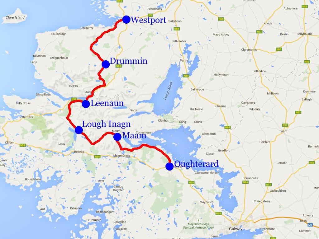 Connemara & Western Way, Oughterard - Westport, 4 nätter 6(6) Connemara & Western Way Western Way är en av Irlands 30 långdistansleder och ligger på västra Irland.
