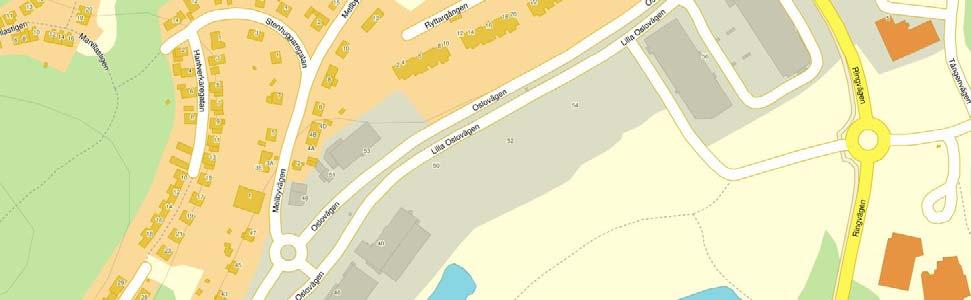 I söder avgränsas planområdet av ett område med terrasshus och i väster av lokalgatan Mellbyvägen och närliggande villabebyggelse. Planområdet omfattar en areal av ca 1,0 ha.