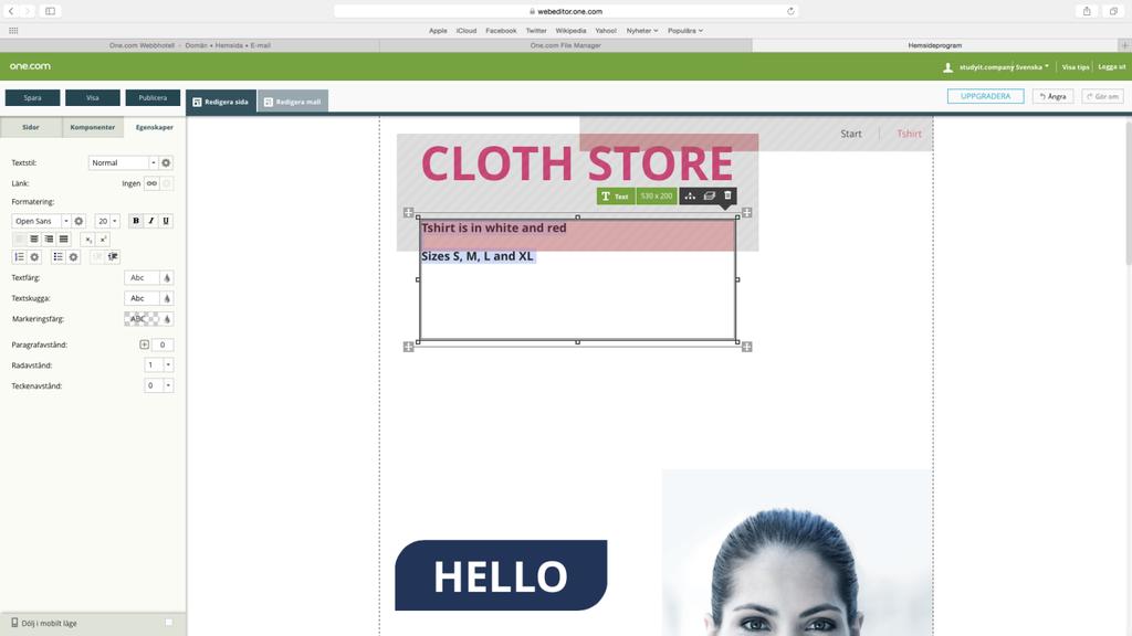 Markera textområdet och radera med papperskorg. Klicka Komponenter Dra Textverktyget till området eller dubbelklicka och gör rektangeln bredare.- Klicka <Redigera> Skriv.