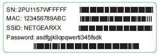 Förinställd trådlös säkerhet Denna produkt har ett unikt WiFi-nätverksnamn (SSID) och nätverksnyckel (password).