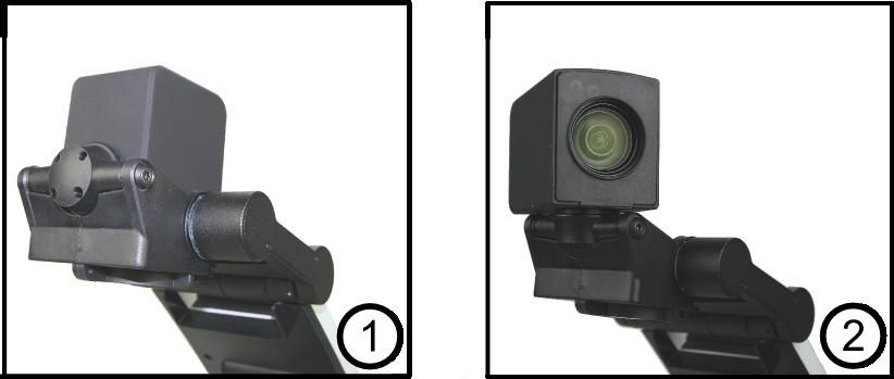 7.4 Kamera Kameran har två lägen. Läsläge och avståndsläge. Vrid på kameran för att ställa om den ifrån läsläge (1) till avståndsläge (2).