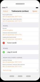 Vid traktamente utrikes behöver du ange när resan påbörjades i Sverige, var du reste samt ankomsttid till