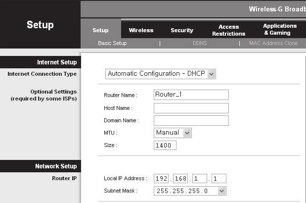 Vid användning av en Bredbandsrouter IP-adress : Ange en adress som ligger inom IP-intervallet som erbjuds av Bredbandsrouter. ex) 192.168.1.2~254, 192.168.0.2~254, 192.168.XXX.