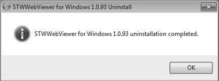 Installationen av STW Web Viewerinsticksprogram är slutförd.