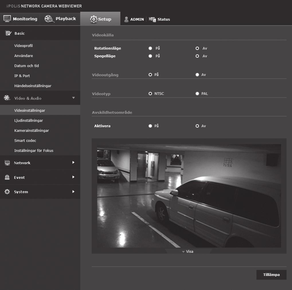 inställningsskärmen Inställningar för Video & Audio Videoinställningar 1. På inställningsmenyn väljer du fliken <Video & Audio ( )>. 2. Klicka på <Videoinställningar>. 3.