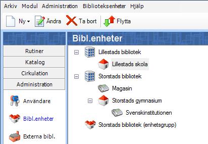 Inställningarna under fliken Reservationssamarbete gör du efter att alla biblioteksenheter är skapade, men innan du börjar arbeta i systemet.