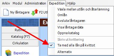 114 Om du vill få med alla låntagarens lån på kvittot, och inte bara de titlar som låntagaren lånade