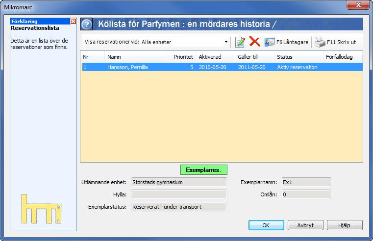 Du kan söka på låntagar-id, namn, födelsedatum, e-postadress och mobilnummer. Systemet högertrunkerar sökningen automatiskt. Om du vill vänstertrunkera (t.ex.