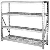 Verkstadsskåp Helsvetsat 420x920x1950mm Kraftigt, helsvetsat stålskåp med espanjolettlås i dörrarna. Fyra flyttbara hyllplan ingår till varje skåp. Max belastning/hyllplan: 50 kg.