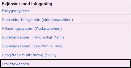 Ansök om inloggningsuppgifter Efter att ha blivit godkänd som utbildningssamordnare kan du ansöka om inloggningsuppgifter till utbildningswebben. Gå in på www.transportstyrelsen.