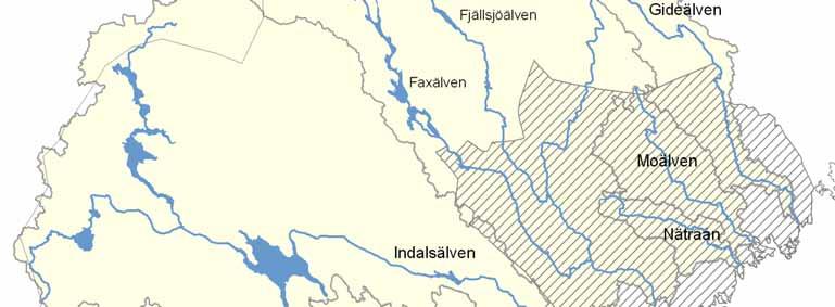 2 Geografiskt område Denna rapport behandlar förhållandena i Västernorrlands län och de största vattendragen, se Figur 4-1.