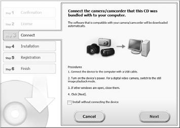 programvaran på en dator som är ansluten till Internet. Sätt i cd-skivan i datorns cd-romenhet. Sätt i den medföljande cd-skivan (CD:n DIGITAL CAMERA Solution Disk) (s. 2) i datorns cd-romenhet.
