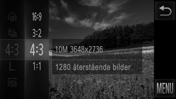 Funktioner för anpassning av bilder Ändra sidförhållandet Du kan ändra sidförhållandet (förhållandet mellan bredd och höjd). Stillbilder Konfigurera inställningen.