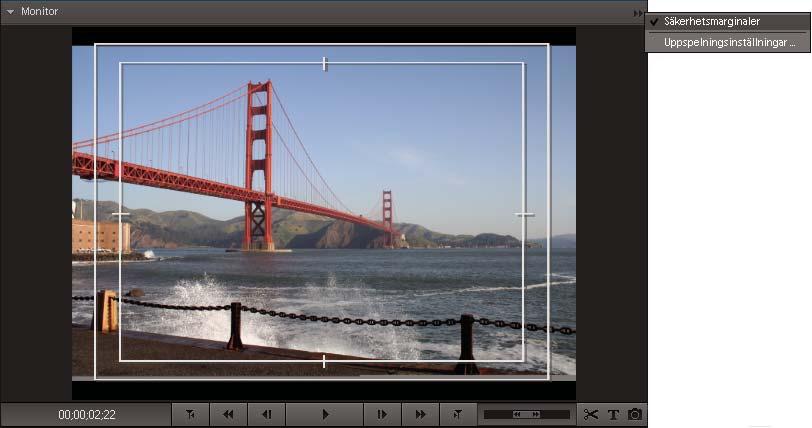 Ordna klipp i en film 107 Zooma in eller ut från minitidslinjen på monitorpanelen När du använder scenvyn kan du zooma in och ut ur minitidslinjen i monitorpanelen och expandera eller krympa de