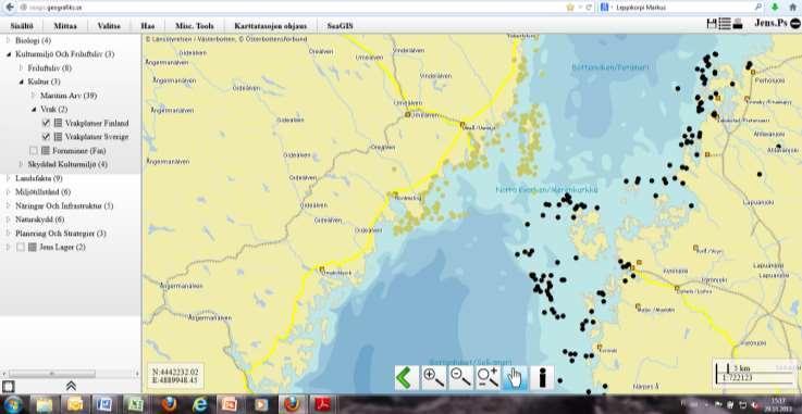 Verktyg och tolkade data Utveckling av en gränsregional GIS-baserad kunskapsplattform för lagring och analys av olika havsbaserade