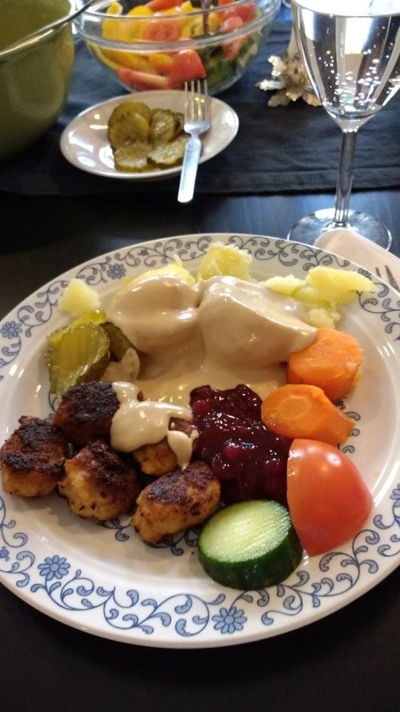 potatis och gräddsås som lagades.
