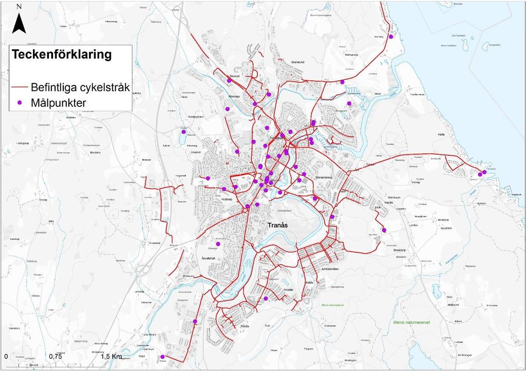 Sveagatan otrygg att cykla på då man möter bilarna i fel riktning. Lång omväg till Junkaremålsskolan. Storgatan: mycket bilar, oklart var cykelbanan går, många går på smal cykelbana.