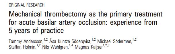 KS: tidiga erfarenheter av trombektomi J NeuroIntervent Surg 2013 5:221-225 Erfarenheter KS 2005-2010 (pre-nihss) baserad på 28 fall utan IVT: - 64 % rekanalisering - 10,7 %