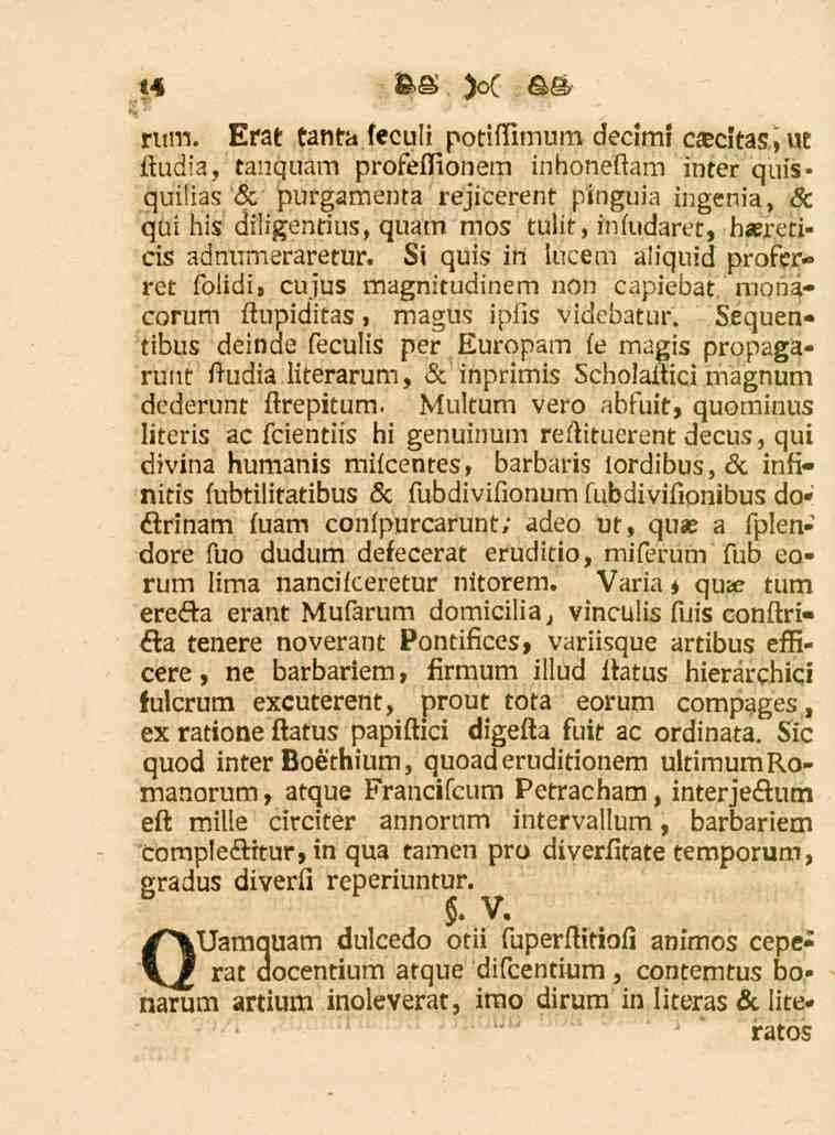 14 rum. Erat tanta fecuii potiffimum decim! caec!