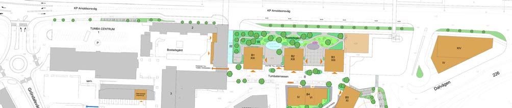 BOTKYRKA KOMMUN 17 [30] Situationsplan över bostadsbebyggelsen vid Gröndalsvägen och det nya torget som kan anläggas