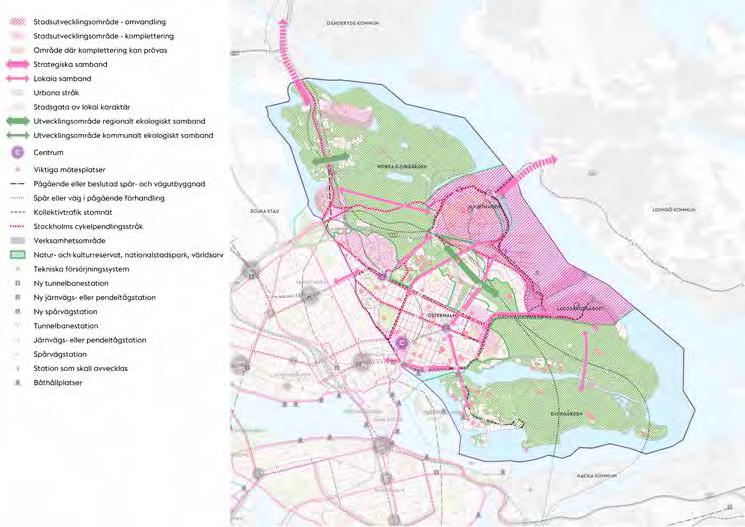 Inom Östermalm finns vissa möjligheter till stadsutveckling. Kopplingar kan utvecklas och nya skapas till stadsutvecklingsområdet Norra Djurgårdsstaden.