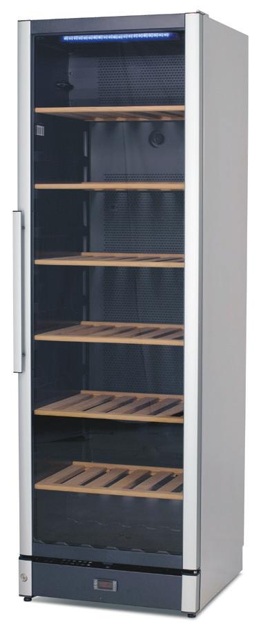 Vinkylskåp W - tonad glasdörr med UV-filter - justerbara hyllor - digital termostat - kolfilter - dörr omhängnngsbar - vibrationsdämpad kompressor -