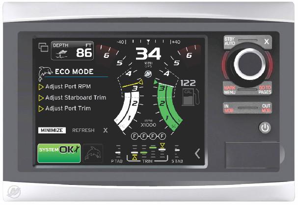 Avsnitt 1 - Bekanta dig med motorpaketet Frontreglage a b c d e f g h i 52293 a - Pekskärm b - Knappen Mark Menu (markera-meny) c - Knappen Standby-Auto (vänteläge-auto) d - Exit-knappen (X eller