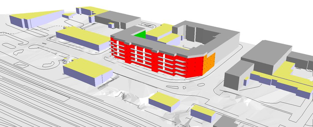 Elev ation 95 295 < KV BLOMBERG, NÄSSJÖ Situation framtidsprognos Maximala ljudnivåer vid fasader från tågtrafiken ÖVRIGT Kartan visar ljudnivåerna som frifältsvärden, dvs exklusive reflex i den