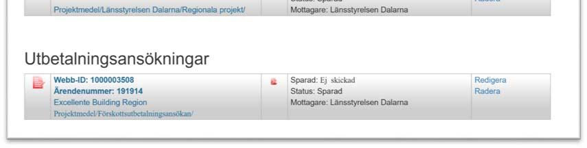 Om inget fel hittas så signeras ansökan på samma sätt som vid inloggning.