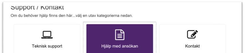 Under Hjälp med ansökan finns kontaktuppgifter till mottagande organisationer: Under Kontakt finns