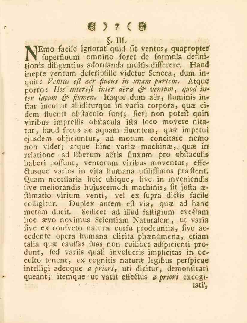 7. 111. NEmo facile ignorat quid fit ventus superstuum quapropfer' omnino foret de formula definitionis diligentius adorrtanda multis disterere.