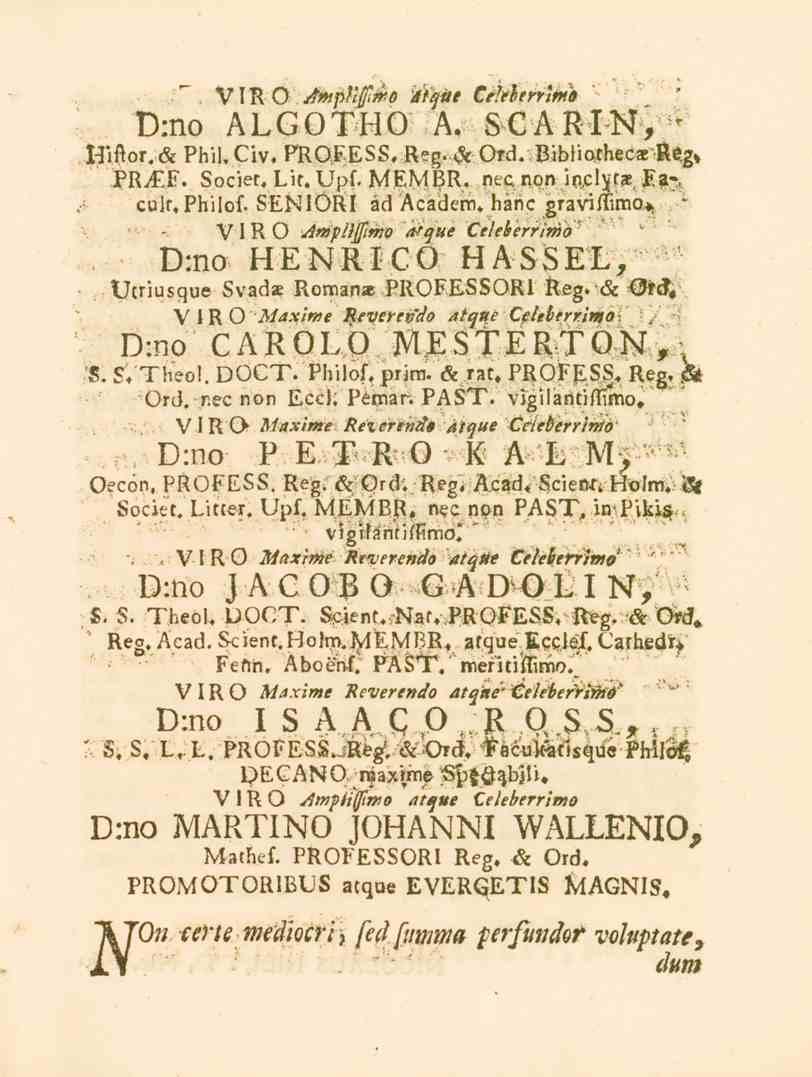 T VIRO AmpViffmo dtqitt Cdlthninio * D:no ALGOTHO A. SGARIN, - lpiilor.öc Phil, Civ. PROFESS, R?ss. c< Otd. Ribliothecs Reg» PR^PT. Bncier. Pit. Gpl. MEMBR. neg n^n..k,clvf.ae. p.?», culr,philof.