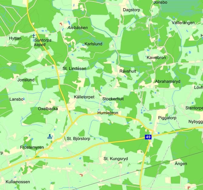 Karta: Tävlingsområdet Bygdegården Mot Tibro Mot Skövde Övrigt: Möjlighet att