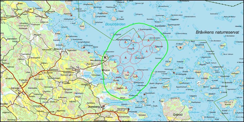 Hälsa och komfort Människors hälsa och komfort kan påverkas av ljud som alstras av vindkraftverken, rörliga skuggor som kan svepa över fönster och trädgårdar, ljusreflexer, olycksrisker i närheten av