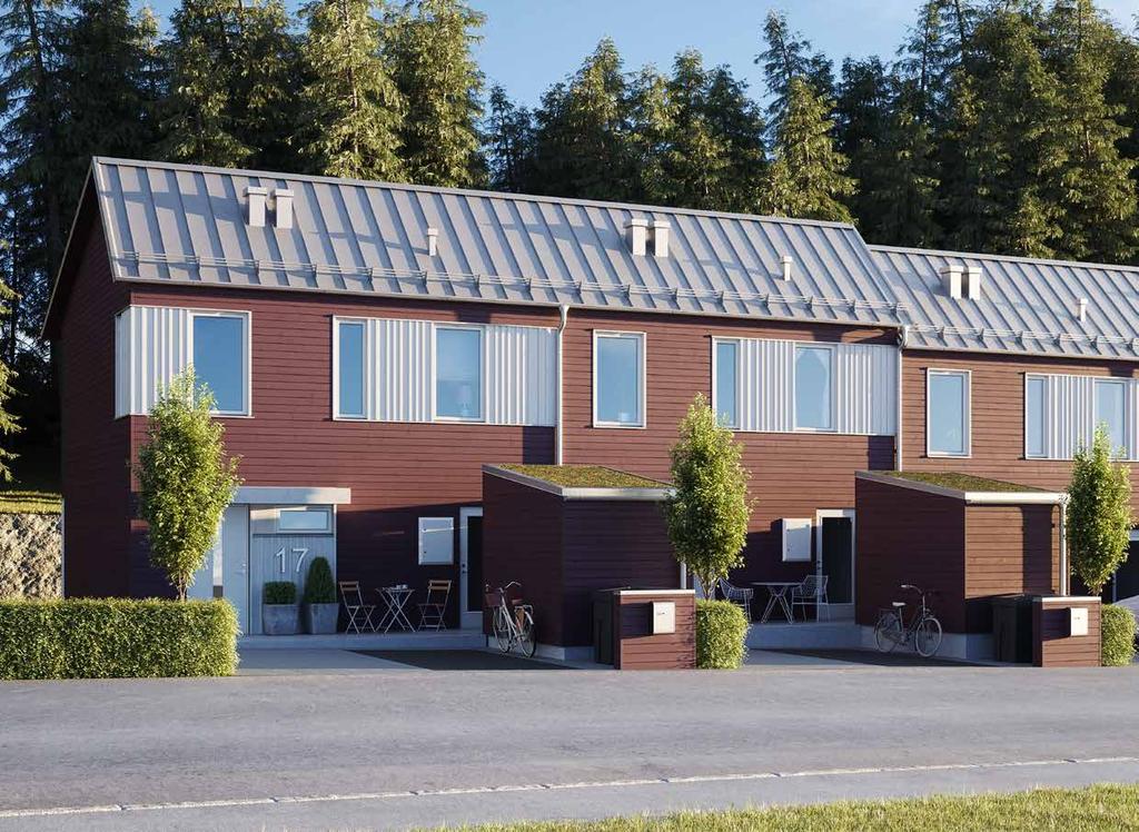 ET SMARTA RAUSET I Brf Tallhöjden finns totalt 29 bostadsrätter, fördelade i sju radhuslängor. En länga består av fem bostäder, de övriga består av fyra vardera.