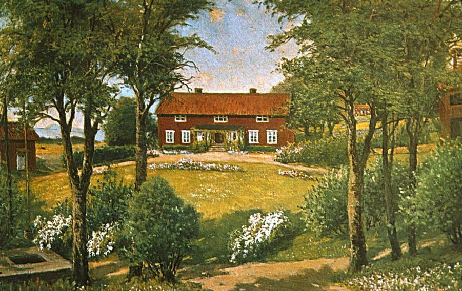 Det gamla Mårbacka. Oljemålning1903 av Christoffer Wallroth. Originalet finns på Mårbacka.