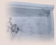 BUR G33TH Stentvättställ av marmor med tre hål för blandare