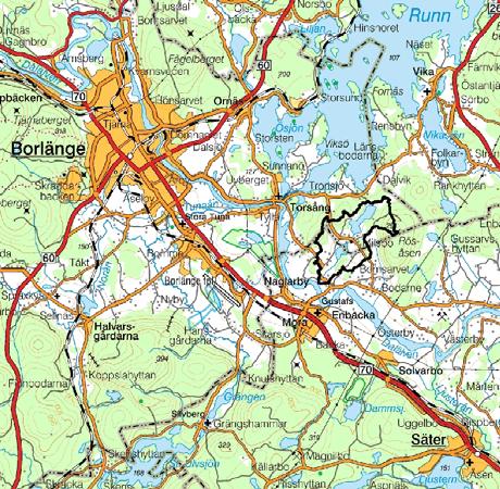 Material och metoder Milsbosjöarna områdesbeskrivning Övre och Nedre Milsbosjön är belägna ca 12 km sydost om Borlänge i Dalarnas län och området hör till både Borlänge och Säters kommuner, se figur