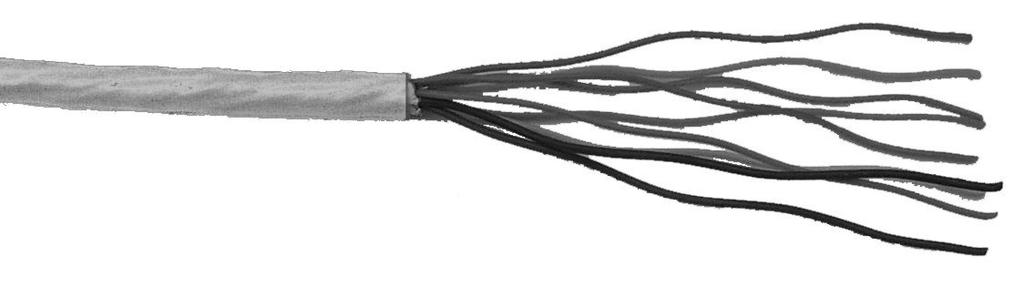 Ta bort den genomskinliga lindningen inuti kabelomhöljet och ta bort utfyllnadsmaterialet mellan kablarna. Isolering 115 mm (4½ in.) 3. Ta bort folien runt de isolerade trådarna och skilj dem åt.