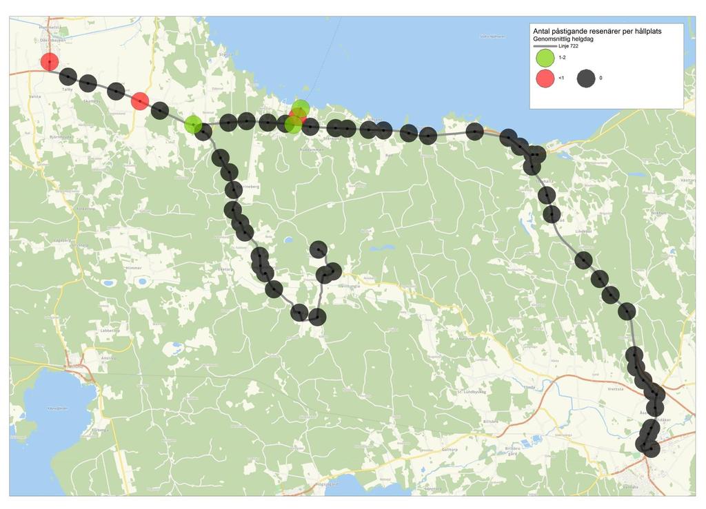 Linje 722 Linjen trafikerar endast mellan Hampetorp och Odensbacken på lördagar och söndagar.