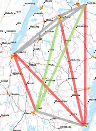 Med tanke på att Småland-Blekinge är så glesbefolkat är det enligt OECD även viktigt att förbättra förbindelserna mellan de större städerna/noderna och den omgivande landsbygden.