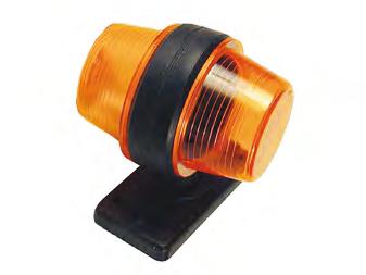 SidomarkeringslampoR Sidomarkering och positionslampa Sidomarkerings och positionslampor med plastglas, lamphållare med flatstiftanslutning och gummiarm. Längd: 105 mm.