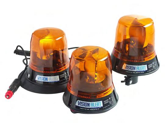 LED Varningsljus lucidity R65 roterande Ett varningsljus med 12 st LED, orange. Avsett för fast montage. -30 C till +50 C. 5 blinkmönster.