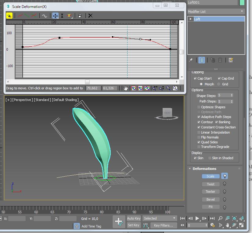 Figure 4: Att justera bananens profil genom Deformations Scale. 6.